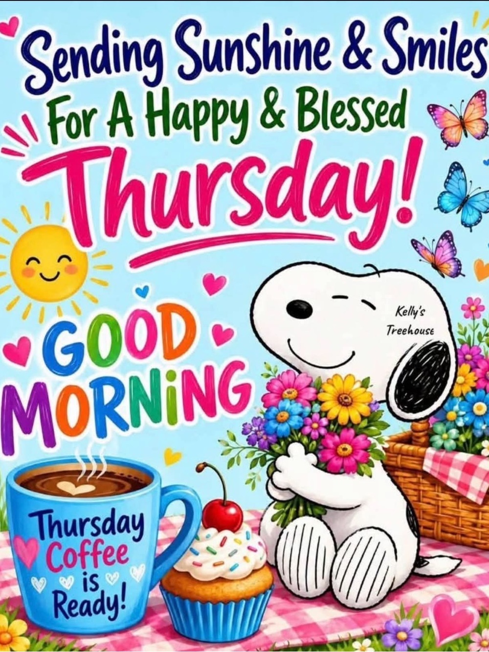 Snoopy Floral 'Good Morning' Graphic Tee